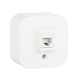 Розетка компьютерная 1-м ОП Quteo RJ45 кат.5E UTP бел. IEK 782224