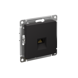 Розетка компьютерная 1-м AtlasDesign RJ45 кат.5E механизм карбон SE ATN001083