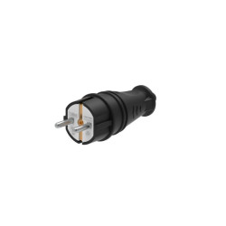 Вилка прямая MultiSet 16А 250В IP44 с заземл. каучук черн. SE MST4001BK